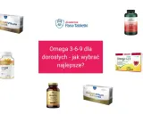 Różne suplementy diety z kwasami omega 3, w tym Omega-Vitum, OstroVit, Swanson i Walmark.